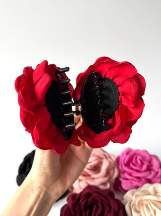 Pinche de flor de tela 9cm