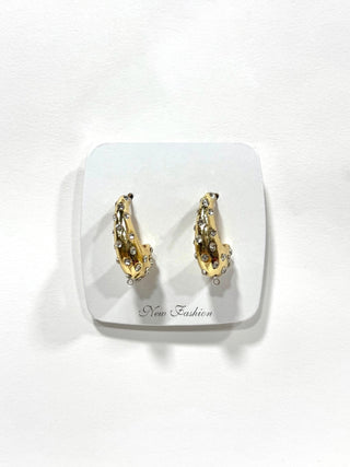 Aros Strass de fantasía #637 dorado