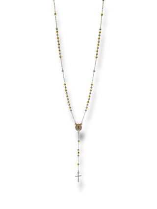 #1265 Collar Rosario_Plateado&Dorado 3mm