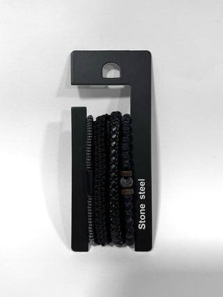 Pulsera combi de cuero y piedras para hombre #5059