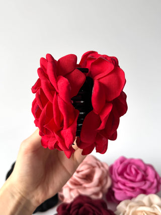Pinche de flor de tela 9cm