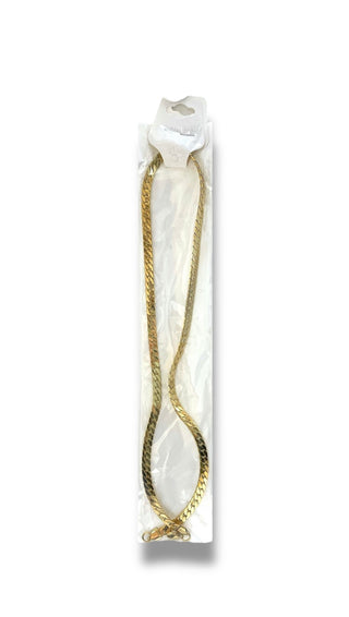 #B-4 Cadena Piel de Serpiernte_Dorado 6mm