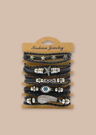 Pulsera combi de cuero modelo #010
