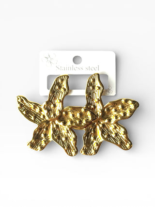 Aros de acero modelo #9215 dorado