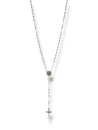 #1266 Collar Rosario_Plateado 4mm