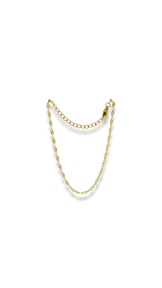 Pulsera de cadena de acero modelo #38_ eslabón fino dorado