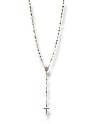 #1272 Collar Rosario_Plateado 6mm
