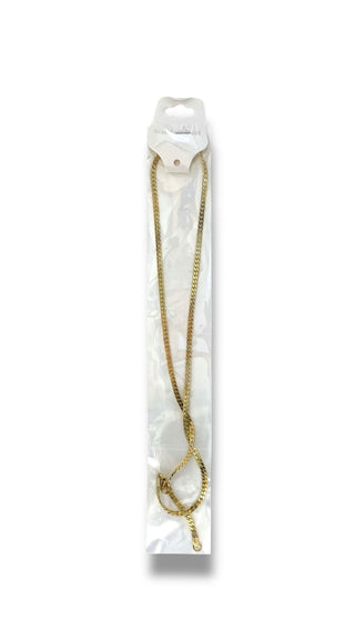 #B-6 Cadena Piel de Serpiernte_Dorado 4mm