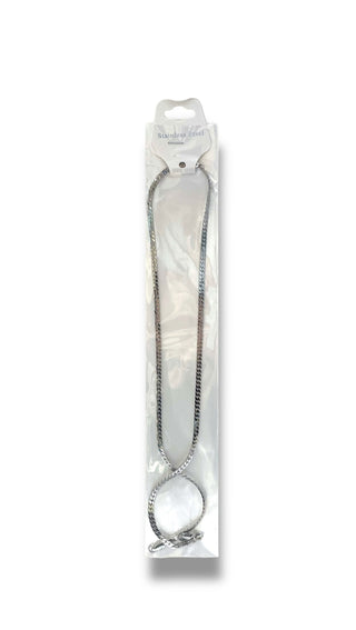 #B-3 Cadena Piel de Serpiernte_Plateado 4mm