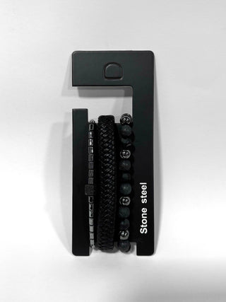 Pulsera combi de cuero y piedras para hombre #5057