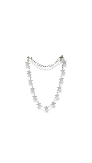 Pulsera de cadena de acero modelo #39_ estrella plateada