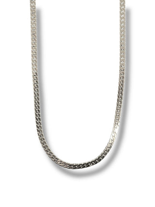 #B-1 Cadena Piel de Serpiernte_Plateado 6mm