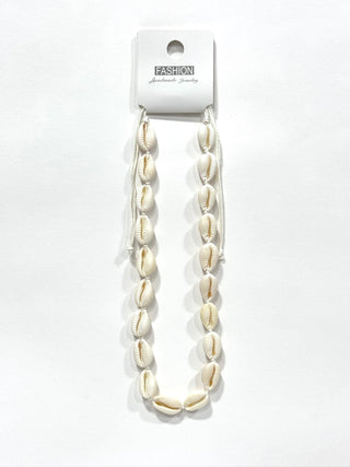 Collar de concha blanco entero #373