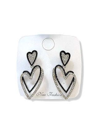 Aros de fantasía corazón #278 plateado