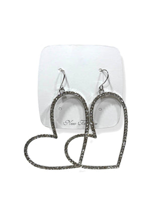 Aros de fantasía corazón #621 plateado